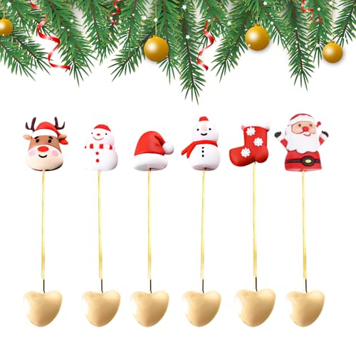 6 Stück Weihnachtslöffel Set,Weihnachtslöffel Edelstahl Weihnachts Kaffee Löffel Edelstahllöffel Weihnachtsrührlöffel,Weihnachts Edelstahlkaffeelöffel für Weihnachts Partygeschenke (Golden) von Embhlitfe