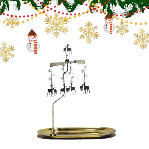 Drehender Kerzenständer Rotierende Kerzenständer aus Metall Romantische Teelicht-Kerzenhalter Kreative Tisch-Dreh-Kerzenhalter für Hochzeit Party Festival Kamin Home Decor (B) von Embhlitfe