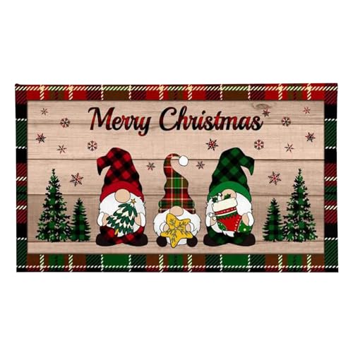 Embhlitfe Weihnachts Fußmatte,Weihnachts Badezimmermatte rutschfeste,Weihnachts Willkommens Bodenmatte,Weihnachtsteppich Weihnachts Innen Fußmatte für Weihnachtsdekoration,40 x 60 cm (MehrfarbigA) von Embhlitfe