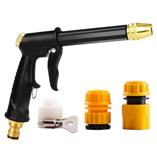 Hochdruck Gartenschlauch Spritzpistole Metall Gartenspritze mit 3 Schlauchanschlüsse Gartenbrause Water Gun für Pflanzenbewässerung Reinigung Autowaschen und Haustiere Duschen von Embhlitfe