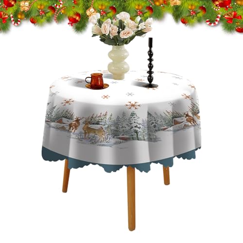 Runde Weihnachten Tischdecke 150cm Durchmesser Weihnachten Runde Fawn Print Tischdecke Runde Tabelle Abdeckung für Cafe Restaurant Buffet Weihnachten Tischplatte Tischdekorationen Runde Weihnachten Tischdecke 150cm Durchmesser Weihnachten Runde Fawn Print Tischdecke Runde Tabelle Abdeckung für Cafe Restaurant Buffet Weihnachten Tischplatte Tischdekorationen von Embhlitfe