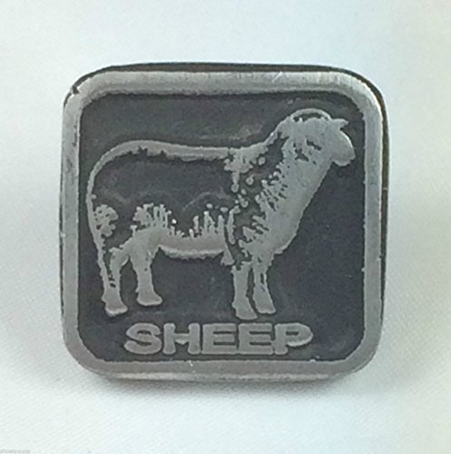 Bauernhof Schaf, Handgefertigt, Aus Zinn, Mit Anstecker von Emblems-Gifts