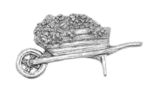Schubkarre fein handgefertigt in massivem Zinn in Großbritannien Anstecknadel von Emblems-Gifts