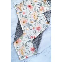 Florale Baby Decke Personalisiert Mädchen Neugeborenen Geschenk Benutzerdefinierten Namen Shower von EmblifeDesign