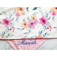 Florale Baby Decke Personalisiert Mädchen Neugeborenen Geschenk Benutzerdefinierten Namen Shower von EmblifeDesign