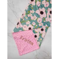 Personalisierte Baby Mädchen Decke Floral Babydecke Neugeborenen Mädchen Geschenk Benutzerdefinierte Lovey Rosa von EmblifeDesign