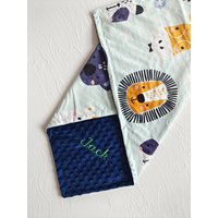 Safari Baby-Decke Jungen Decke Personalisierte Baby-Dusche-Geschenk Gestickte Individuelle von EmblifeDesign