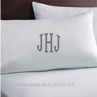 Personalisierter Kissenbezug Mit Monogramm, Bestickt Garn/Schriftart Ihrer Wahl. Anspruchsvolles Und Stilvolles, Personalisiertes Kissen Aus von Embroiderablelinens1