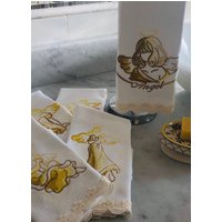 Bestickte Engel Fingertip Handtücher, Maßgeschneiderte Personalisierte Geschenke, Bestickte Handtücher Für Bad Oder Küche, Einweihungsgeschenke von EmbroideryStudioPlus