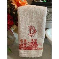 Monogramm Badetücher, Toile Stoff Design Handtücher, Hochzeits Handtuch, Badetücher Nach Wunsch, Handtuch von EmbroideryStudioPlus