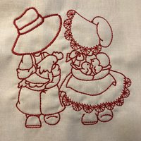 Sunbonnet Mehlsack Geschirrtücher von Embroideryonmymind