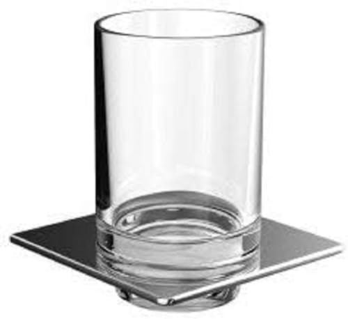EMCO Art Glashalter (Kristallglas klar, Halterung Chrom, Maße 101x101 mm, Zahnputzbecher, Zahnbürstenhalter) 162000102, Normal von Emco