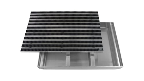 EMCO Eingangsmatte DIPLOMAT Bürste anthrazit mit ALU Bodenwanne Fußmatte Schuhabstreifer, Größe:600 x 400 mm von Emco