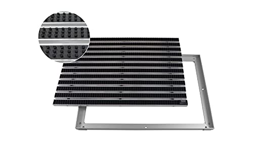 EMCO Eingangsmatte DIPLOMAT Bürsten schwarz 22mm + ALU Rahmen Schmutzfangmatte Fußabtreter Antirutschmatte, Größe:750 x 500 mm von Emco