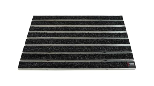 EMCO Eingangsmatte DIPLOMAT Large Rips anthrazit 12mm Fußmatte Schmutzfangmatte Fußabtreter Antirutschmatte, Größe:740 x 490 mm von Emco
