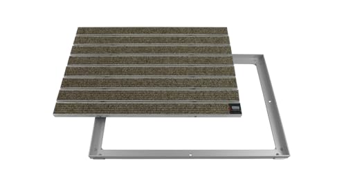 EMCO Eingangsmatte DIPLOMAT Large Rips sand 12mm + ALU Rahmen Fußmatte Schmutzfangmatte Fußabtreter Antirutschmatte, Größe:600 x 400 mm von Emco
