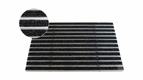 EMCO Eingangsmatte DIPLOMAT Rips anthrazit 22mm Fußmatte Schmutzfangmatte Fußabtreter Antirutschmatte, Größe:740 x 490 mm von Emco