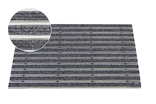EMCO Eingangsmatte DIPLOMAT Rips hellgrau 12mm Fußmatte Schmutzfangmatte Fußabtreter Antirutschmatte, Größe:590 x 390 mm von Emco