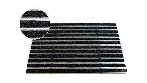 EMCO Eingangsmatte DIPLOMAT Rips anthrazit 12mm Fußmatte Schmutzfangmatte Fußabtreter Antirutschmatte, Größe:590 x 390 mm von Emco