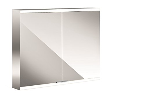 Emco Lichtspiegelschrank Prime 2, 800 mm, 2 Türen, Aufputzmodell, IP 20, Aluminium/Spiegel von Emco