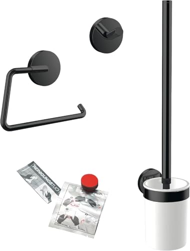 EMCO Round WC 3-teiliges Badaccessoire-Set inkl. Handtuchhaken, Papierhalter, Toilettenbürstengarnitur 3 in 1 perfekt für jedes Bad, Schwarz EMCO Round WC 3-teiliges Badaccessoire-Set inkl. Handtuchhaken, Papierhalter, Toilettenbürstengarnitur 3 in 1 perfekt für jedes Bad, Schwarz von Emco