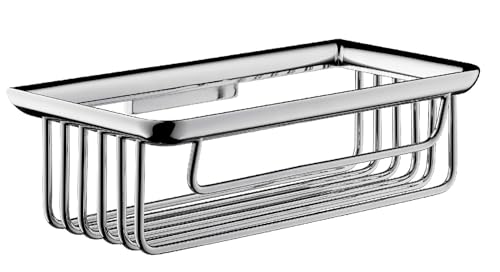 Emco Schwammkorb System 2 (Chrom, Korb für Schwämme, verdeckte Wandbefestigung, für Dusche oder Badewanne, Maße 20x10x6 cm) 354500104 von Emco