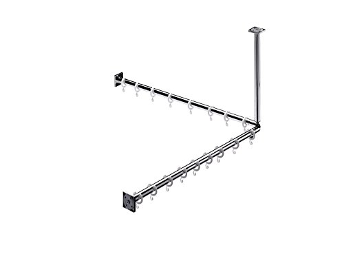 Emco 358700120 Duschvorhangset System 2 800 mm mit 16 Vorhangringen, verchromt von Emco