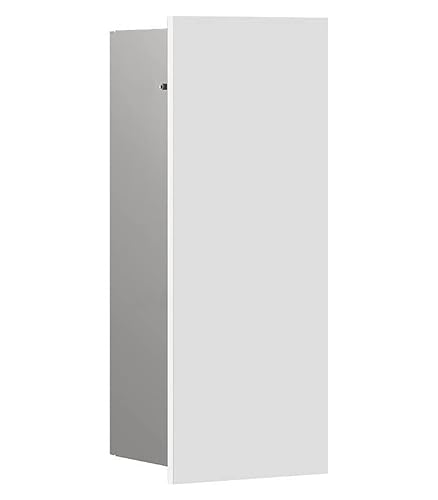 EMCO Asis Pure Unterputz-Toilettenbürstengarnitur-Modul, Badezimmerschrank mit Toilettenbürste, Hochschrank mit Push to Open-Funktion und Anschlag rechts, weiß matt von Emco
