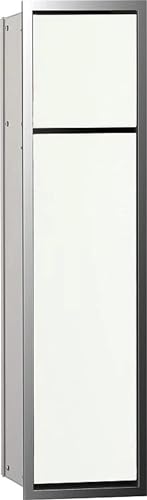 Emco Asis 150 Unterputz-Schrankmodul für das Gäste-WC, Badezimmerschrank als Toilettenpapierhalter & für die Klobürstengarnitur, Hochschrank mit Push to Open-Funktion, optiwhite von Emco