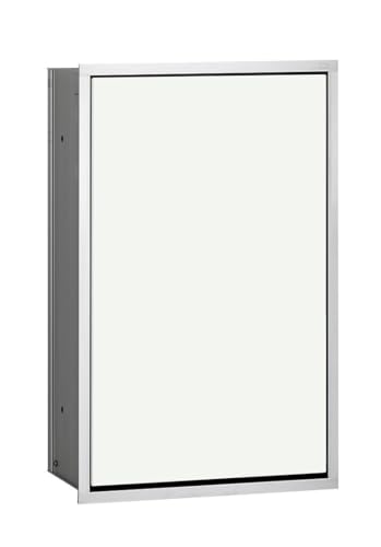 Emco Asis 300 Unterputz Abfallsammler, Einbau-Abfalleimer, alu/Glas weiß, Einbauschrank, Türanschlag wählbar - 973227430 von Emco