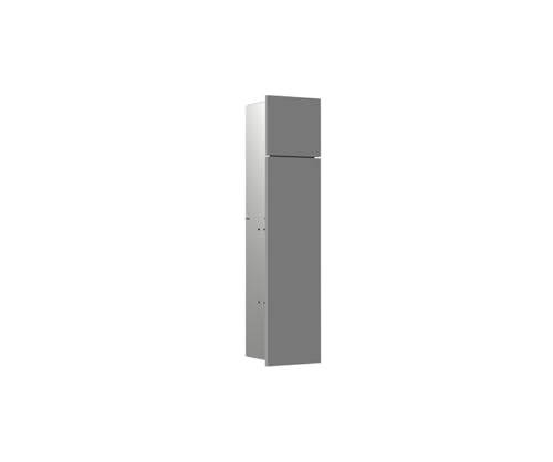 Emco Asis Pure Unterputz-WC-Modul, Badezimmerschrank als Klobürsten- und Toilettenpapierhalter mit extra Fach, Hochschrank mit Push to Open-Funktion und Anschlag Links, grau matt Emco Asis Pure Unterputz-WC-Modul, Badezimmerschrank als Klobürsten- und Toilettenpapierhalter mit extra Fach, Hochschrank mit Push to Open-Funktion und Anschlag Links, grau matt von Emco