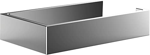 emco LIAISON Papierhalter ohne Deckel, eleganter Toilettenpapierhalter zur Wandmontage aus Metall, eckiger Klorollenhalter für verschiedene Ausrichtungen, chromfarben, Chrom emco LIAISON Papierhalter ohne Deckel, eleganter Toilettenpapierhalter zur Wandmontage aus Metall, eckiger Klorollenhalter für verschiedene Ausrichtungen, chromfarben, Chrom von Emco