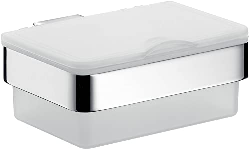 Emco Loft Feuchttücherbox (Kunststoff weiß/Chrom, Breite 155,5 mm, Feuchtpapierspender für Toiletten) 53900101, Normal von Emco