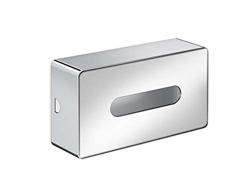 Emco Loft Kosmetiktuchbox (Farbe Chrom, Länge 251 mm, Tücherbox für Badezimmer, Wandmontage) 55700100, Normal von Emco