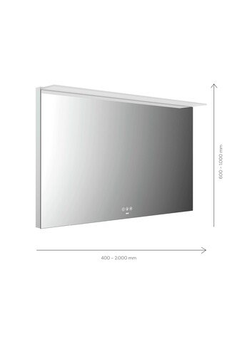 Emco MI 200+ LED-Lichtspiegel, mit Lichtsegel, Touch-Bedienfeld, Breite 400mm, 1020400, Ausführung: Höhe: 600mm von Emco