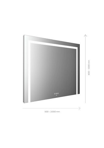 Emco MI 220+ LED-Lichtspiegel, drei Lichtausschnitte, Touch-Bedienfeld, Breite 1500mm, 1041500, Ausführung: Höhe: 700mm von Emco