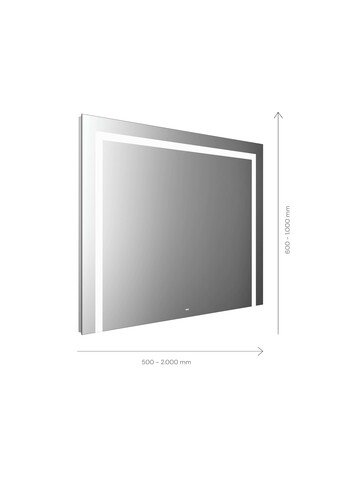 Emco MI 220 LED-Lichtspiegel, drei Lichtausschnitte, verdeckter Sensorschalter, Breite 700mm, 1040700, Ausführung: Höhe: 700mm von Emco