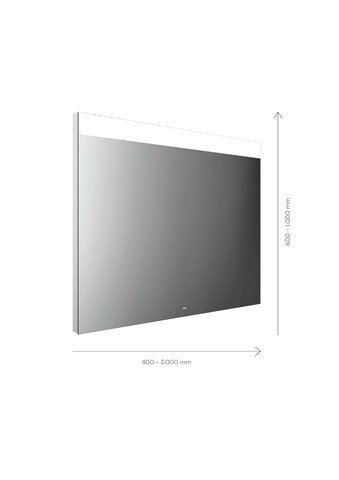 Emco MI 250 LED-Lichtspiegel, breiter Lichtausschnitt oben, verdeckter Sensorschalter, Breite 1000mm, 1071000, Ausführung: Höhe: 800mm von Emco