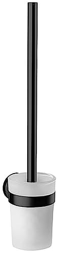 Emco Round Bürstengarnitur, Glasteil satiniert, Wandmodell, 4315; Farbe: Schwarz von Emco