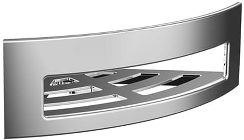 Emco SYSTEM2 Eckschwammkorb zum Schrauben, Korb separat abnehmbar, hochwertige Duschablage aus Metall, Duschkorb für Badutensilien, chromfarben, Eckwandkorb von Emco
