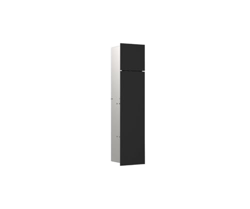 emco Asis Pure Badschrank mit Glasfront I WC-Modul Unterputz I Einbauschrank stilvoll und platzsparend in schwarz matt von Emco