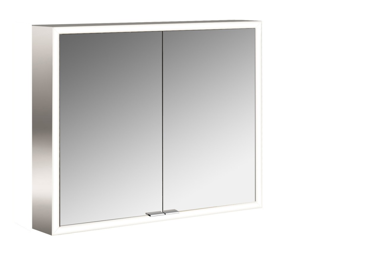 Emco asis LED-Spiegelschrank Prime, Aufputz, 800 mm, 2-türig, Rückwand Spiegel, Farbwechsler, 949706 949706062 von Emco