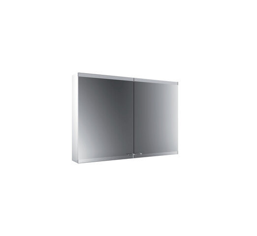 Emco asis evo Lichtspiegelschrank, Aufputzmodell, 2 Türen, 1000 mm, Ausführung: mit light system, mit Spiegelheizung von Emco