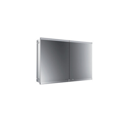 Emco asis evo Lichtspiegelschrank, Unterputzmodell, 2 Türen, 1000 mm, Ausführung: schwarz, mit light system, ohne Spiegelheizung von Emco