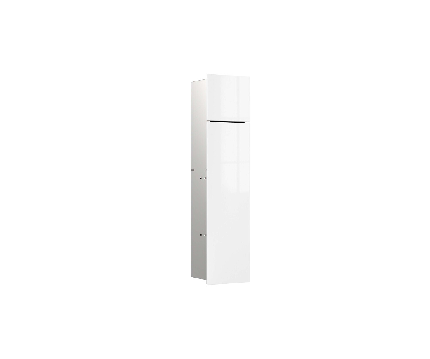emco asis pure WC-Modul, Unterputzmontage, Türanschlag links, 2-teilige Glasfront, 730x170mm, mit Reserverollenfach, 975527400 von Emco