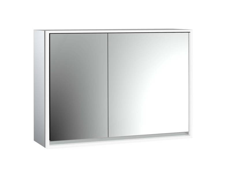emco loft Lichtspiegelschrank, 1000mm, 2 Türen, Aufputzmodell, aluminium/spiegel, 979805114 von Emco