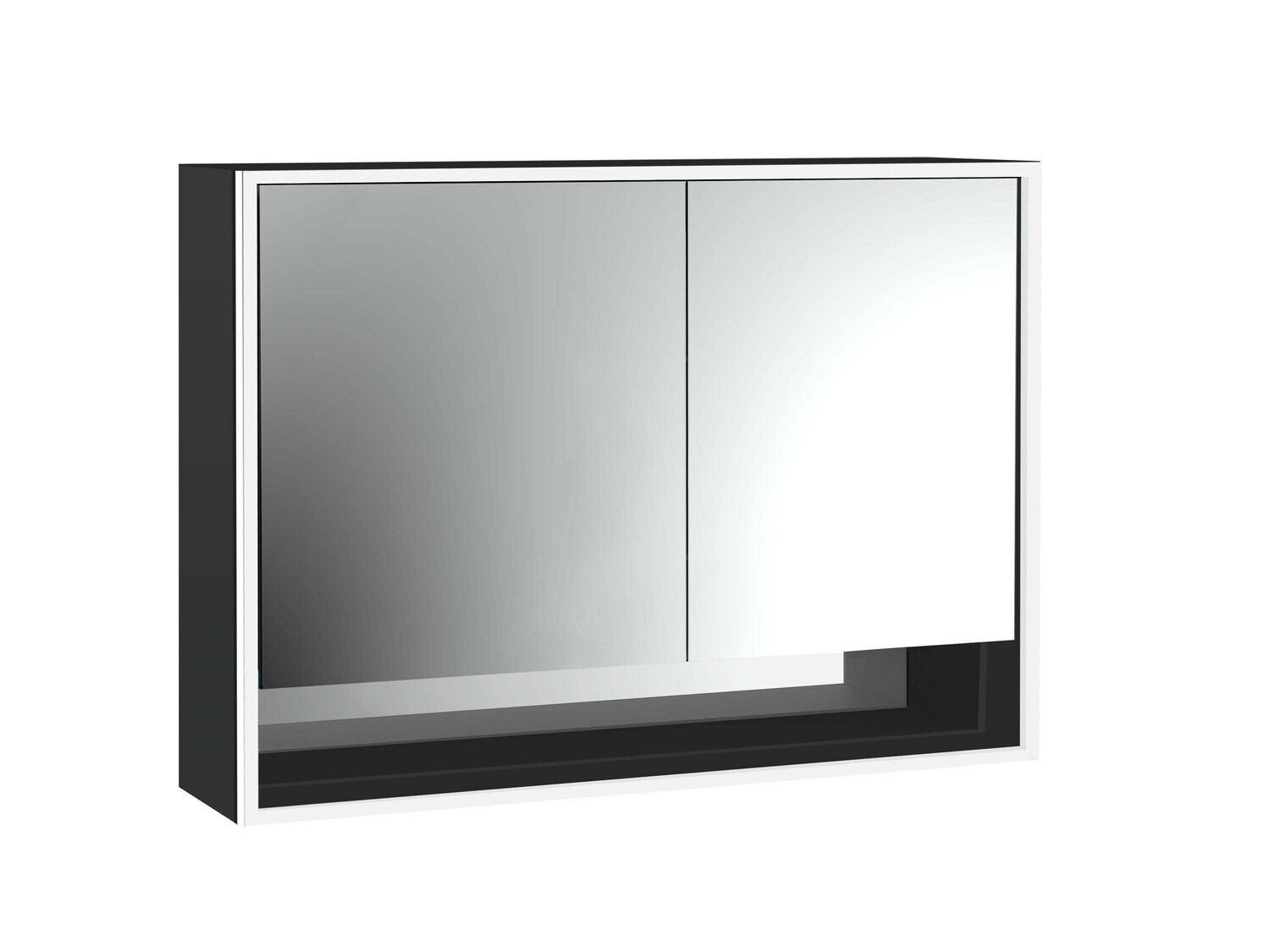 emco loft Lichtspiegelschrank mit Unterfach, 1000mm, 2 Türen, Aufputzmodell, schwarz/spiegel, 979813516 emco loft Lichtspiegelschrank mit Unterfach, 1000mm, 2 Türen, Aufputzmodell, schwarz/spiegel, 979813516 von Emco
