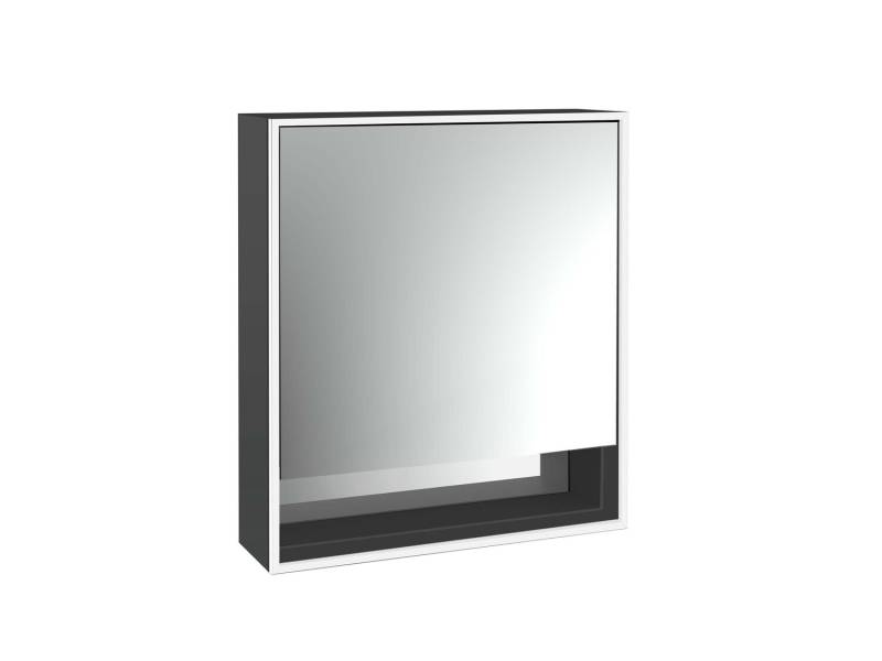 emco loft Lichtspiegelschrank mit Unterfach, 600 mm, Aufputzmodell, schwarz/spiegel, 979813500 von Emco