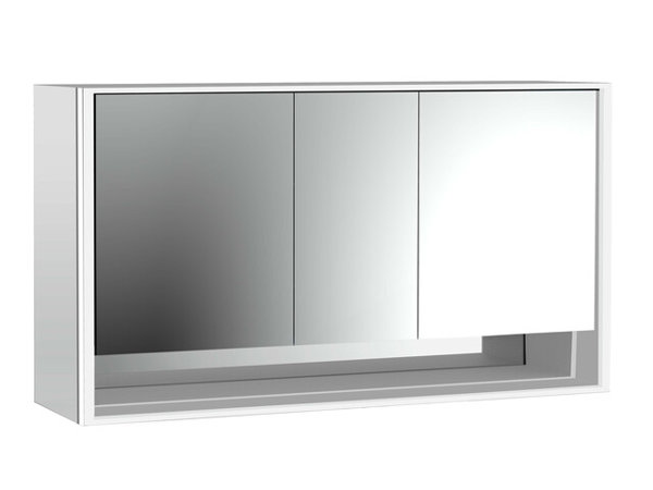 Emco loft Lichtspiegelschrank mit Unterfach 1600mm, 3 Türen, mit verspiegelten Seitenwänden, Aufputzmodell, 979805222 von Emco