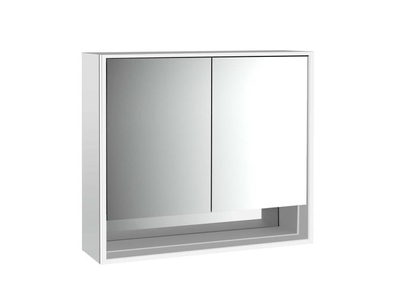 emco loft Lichtspiegelschrank mit Unterfach, 800mm, 2 Türen, Aufputzmodell, aluminium/spiegel, 979805206 von Emco